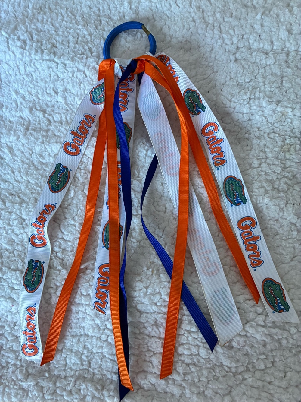 University Gators Orange & Blue Ribbon Ponytail Streamer